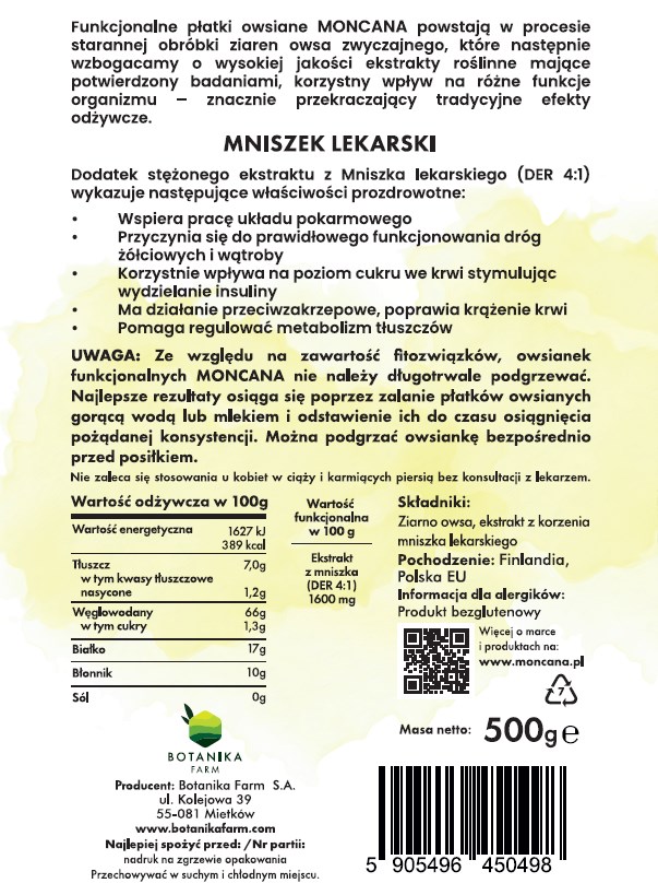 owsianka funkcjonalna z mniszkiem