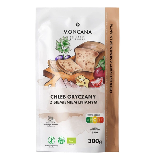 EKO-Mehl für glutenfreies Buchweizenbrot mit Leinsamen - BIO 300g