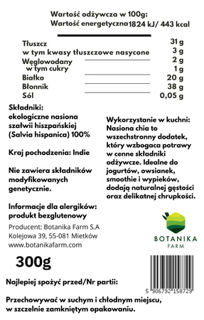 Nasiona chia EKO 300g