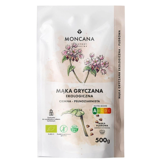Bezglutenowa mąka gryczana - pełnoziarnista, EKOlogiczna mąka pudrowa 500g
