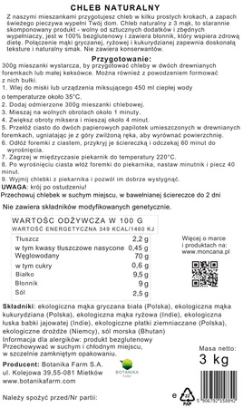 EKO Mąka na Chleb Bezglutenowy Naturalny z 3 Mąk - BIO DUŻA PACZKA 3 kg