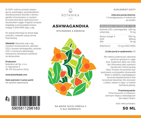 Ashwagandha - wyciszenie i energia - 50 ml
