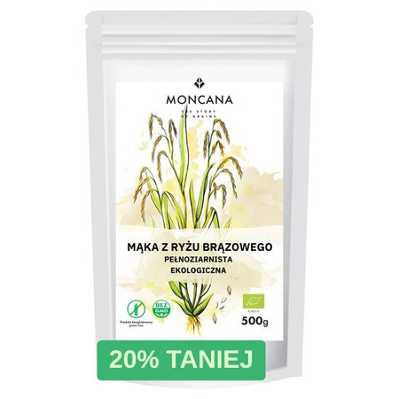 Mąka ryżowa pełnoziarnista, bezglutenowa i EKOlogiczna mąka pudrowa 500g