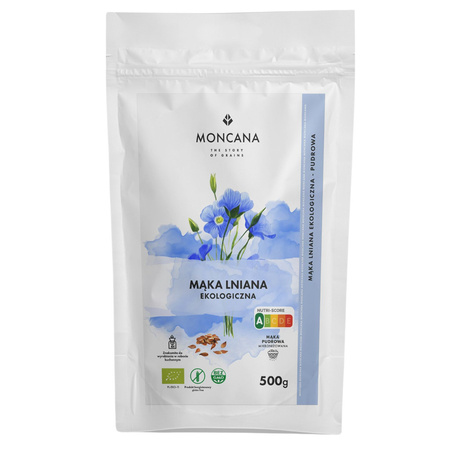 Bezglutenowa mąka lniana - niskowęglowodanowa, EKOlogiczna mąka pudrowa 500g