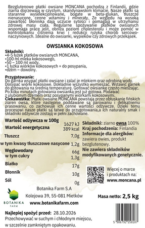 Gluten-free oatmeal 2500g  