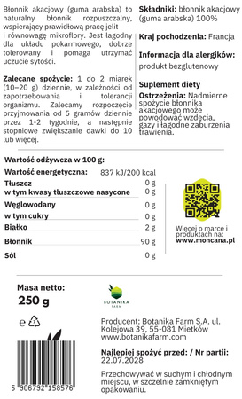 Błonnik akacjowy bezglutenowy 250g