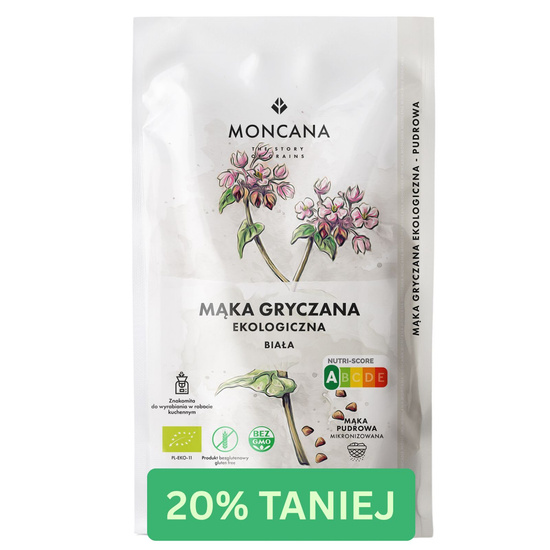 Bezglutenowa mąka gryczana - biała, EKOlogiczna mąka pudrowa 500g
