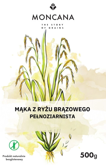 Mąka ryżowa pełnoziarnista, bezglutenowa mąka pudrowa 500g 