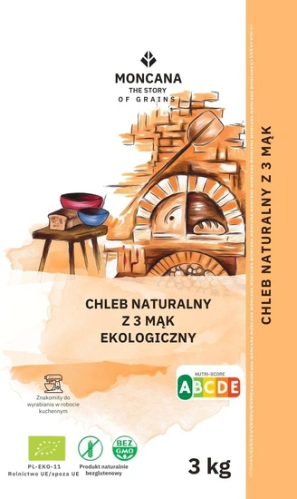 EKO Mąka na Chleb Bezglutenowy Naturalny z 3 Mąk - BIO DUŻA PACZKA 3 kg